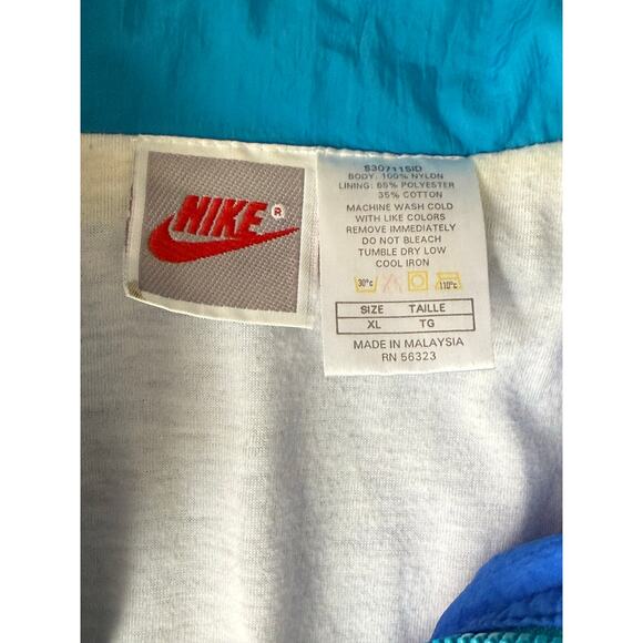 Rare Vintage Nike Men's Blue Green Windbreaker XL Track Suit Jacket & Pants Set - Picture 5 of 11